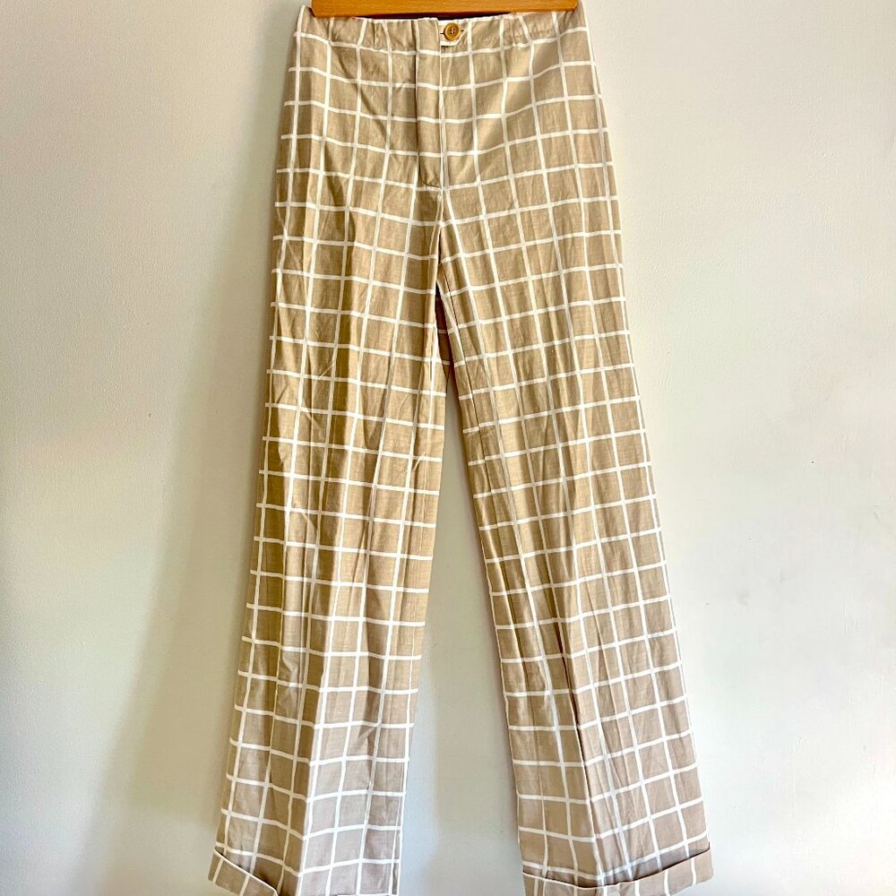 Vintage Marimekko 70's Design Research Cuffed Trouser Wide Leg Pants